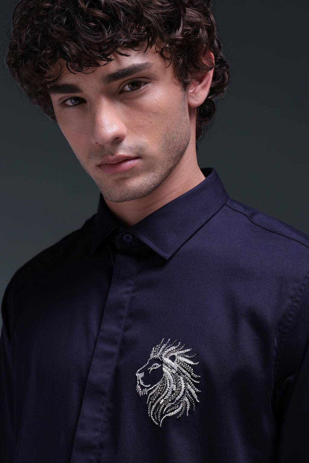Leo(Lion) - Hand Embroidered Designer Shirt