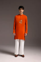 Paisfeather(Paisely) - Hand Embroidered Designer Kurta