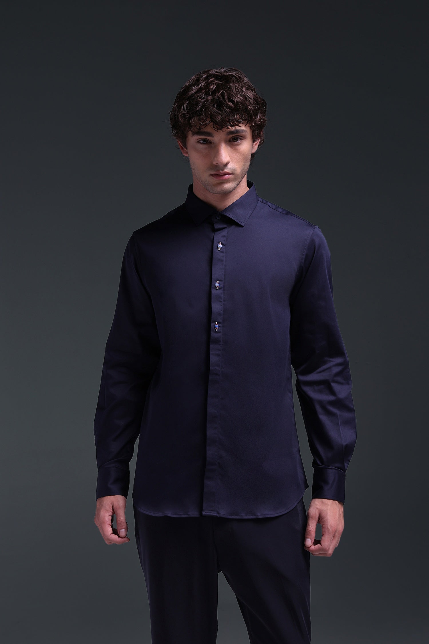 Maeri (Rhinestone) - Hand Embroidered Designer Shirt