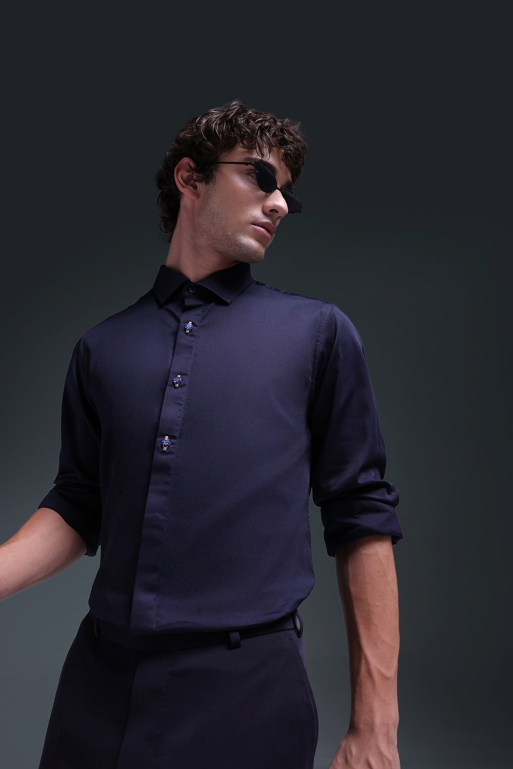 Maeri (Rhinestone) - Hand Embroidered Designer Shirt