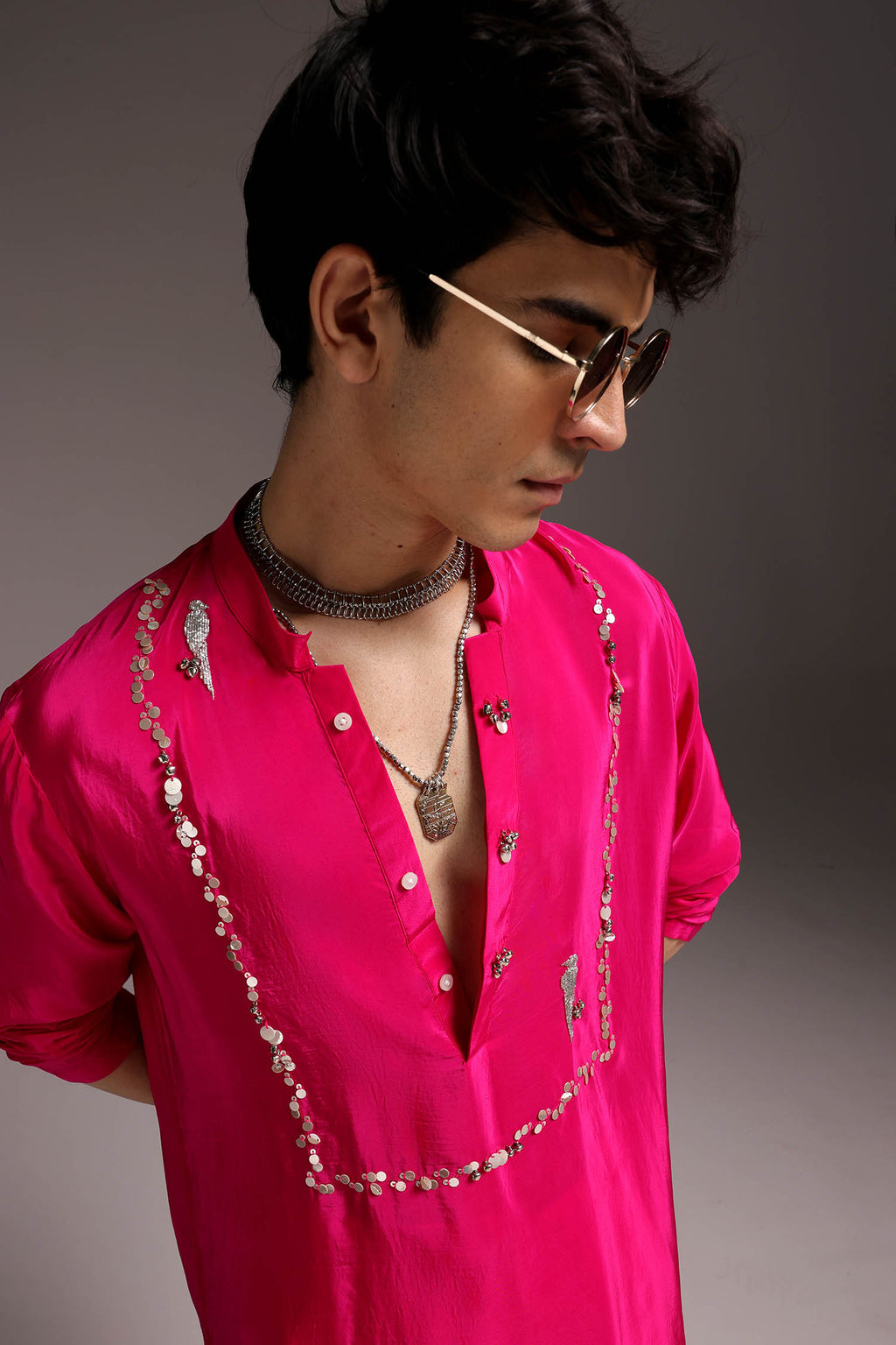 Preen(Parrot) - Hand Embroidered Designer Kurta