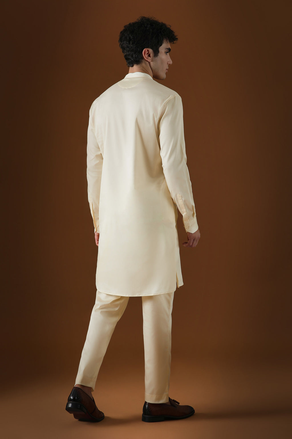 Wild Flowers Hand Embroidered Designer Kurta - Ivory