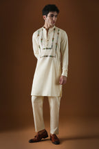 Sequins and Coin Hand Embroidered Designer Kurta - Ivory