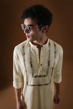 Sequins and Coin Hand Embroidered Designer Kurta - Ivory