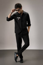 Fuck It - Hand Embroidered Designer Shirt - Black