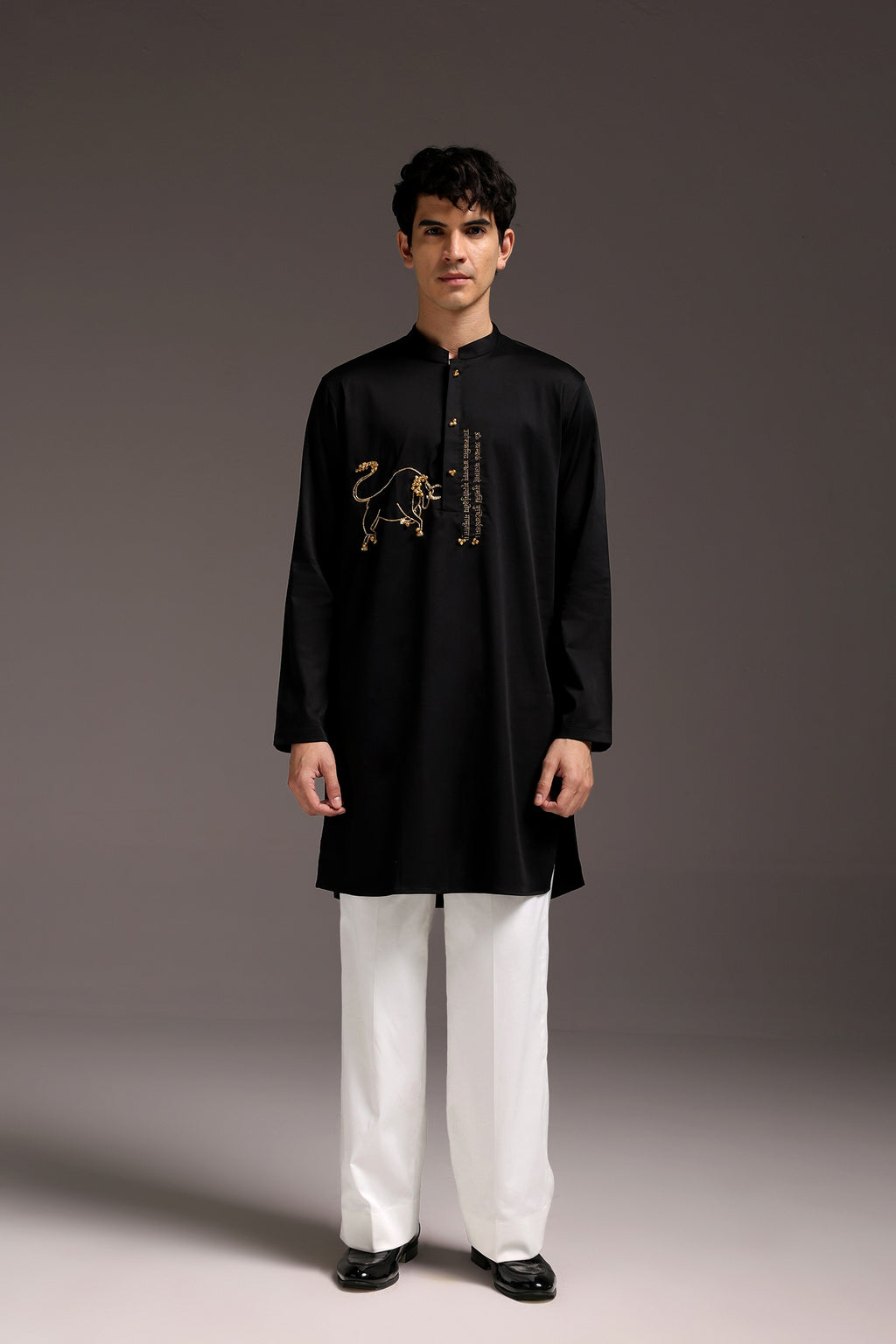 Nandi(Bull) - Hand Embroidered Designer Kurta