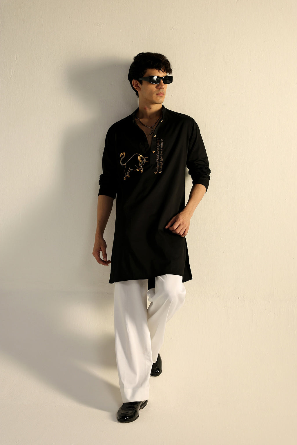 Nandi(Bull) - Hand Embroidered Designer Kurta