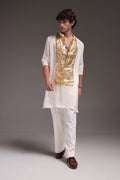 Ivory Lumpi - Hand Embroidered Designer Kurta