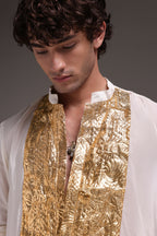 Ivory Lumpi - Hand Embroidered Designer Kurta
