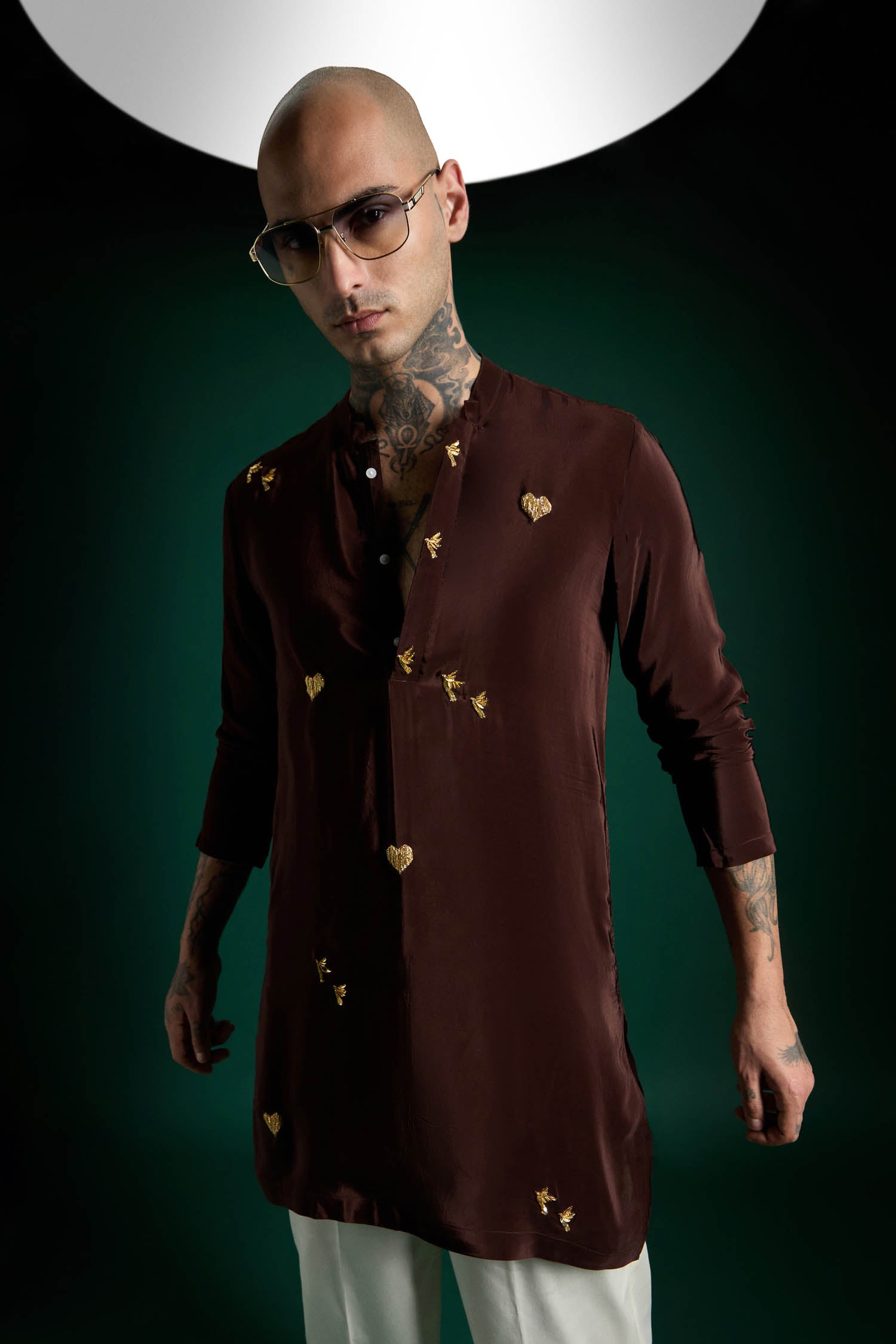 Soul Hand Embroidered Designer Kurta - Brown