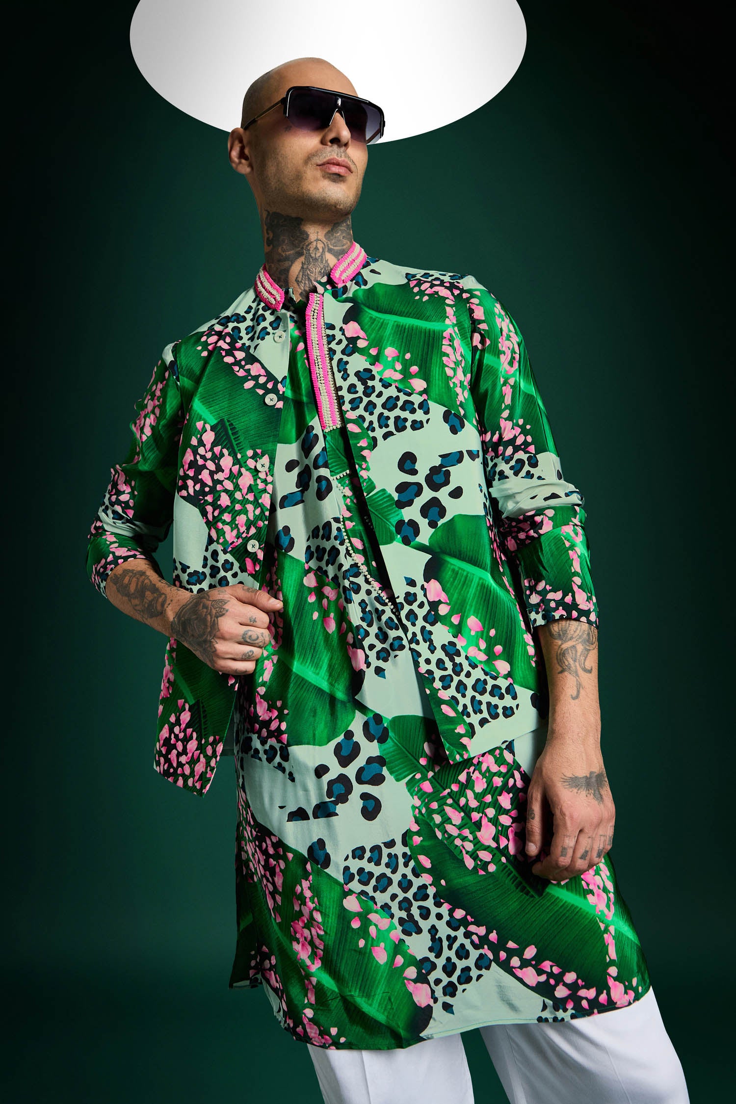 Banana Leaf-hand Embroidered Designer Bundi