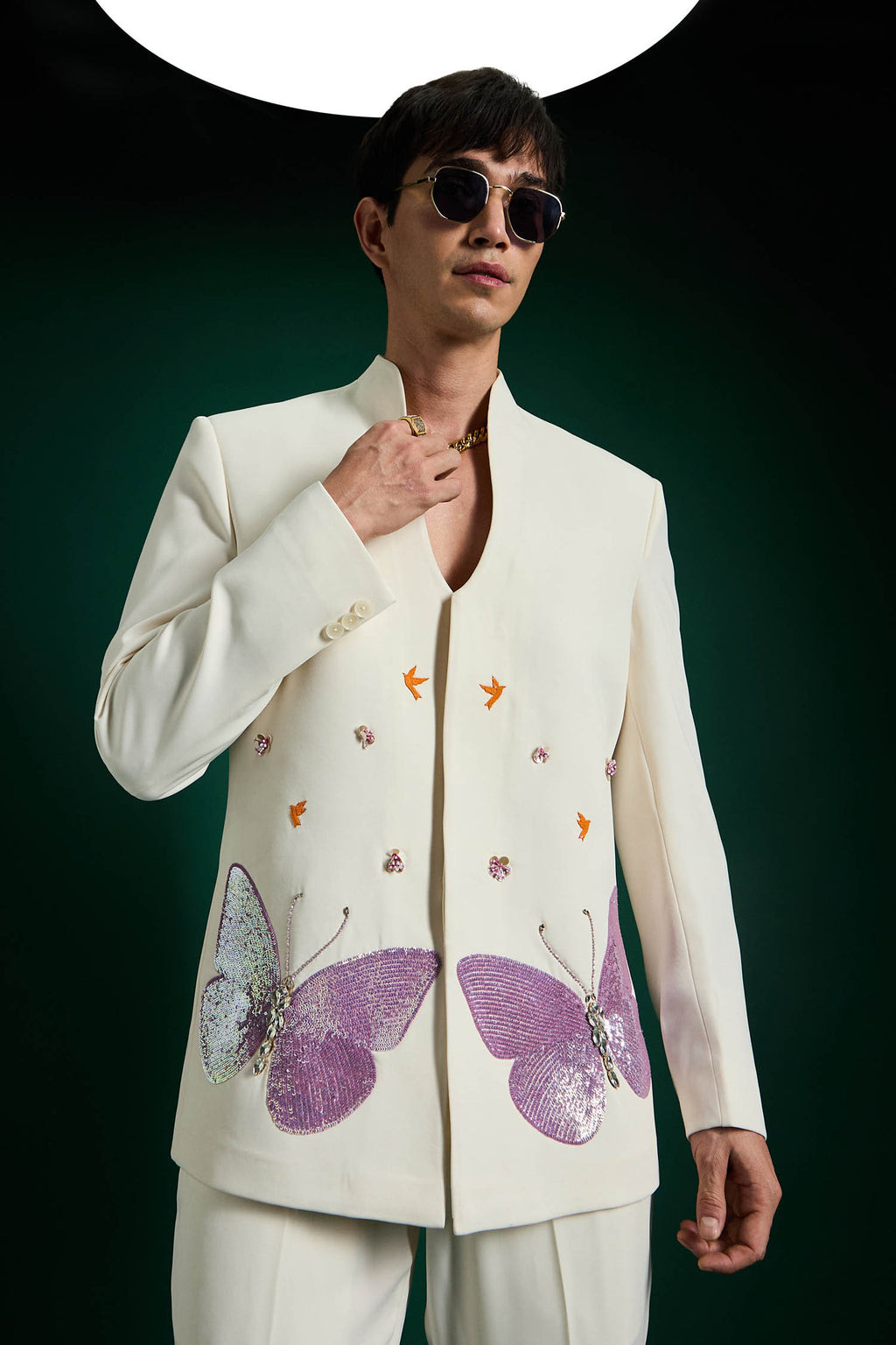 Heebie Jeebie(Butterfly) Hand Embroidered Bandhgala
