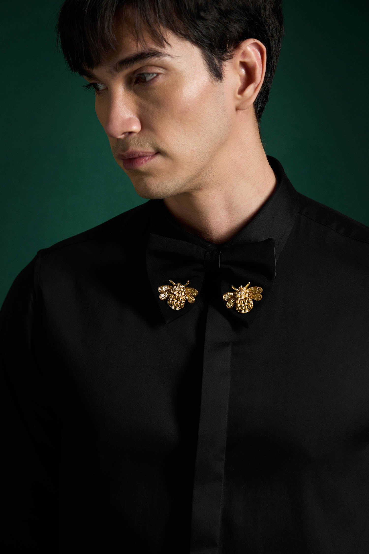 Bumble Bee - Hand Embroidered Designer Bow-Tie