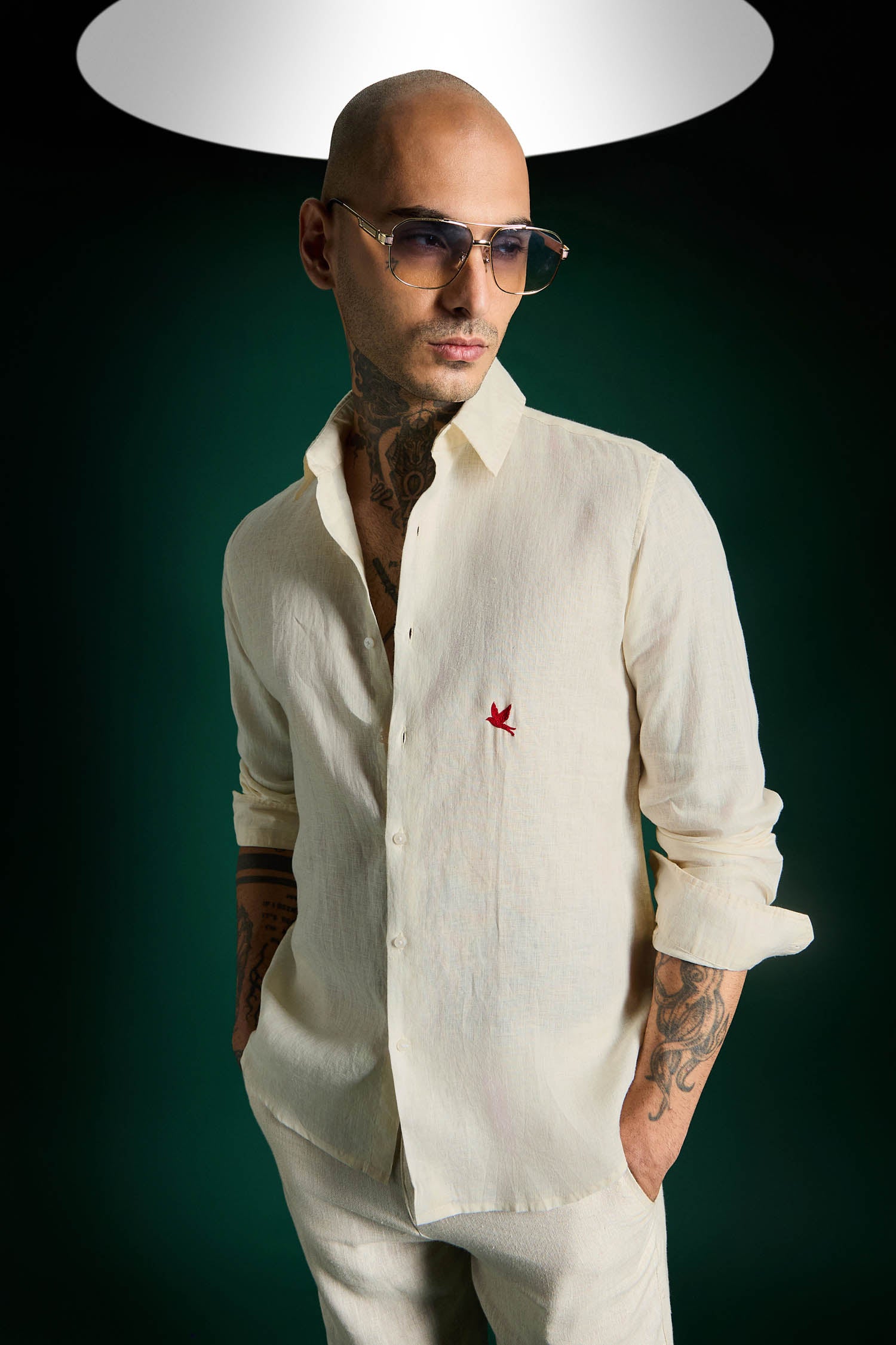 Bird Irish Linen Shirt - Ivory