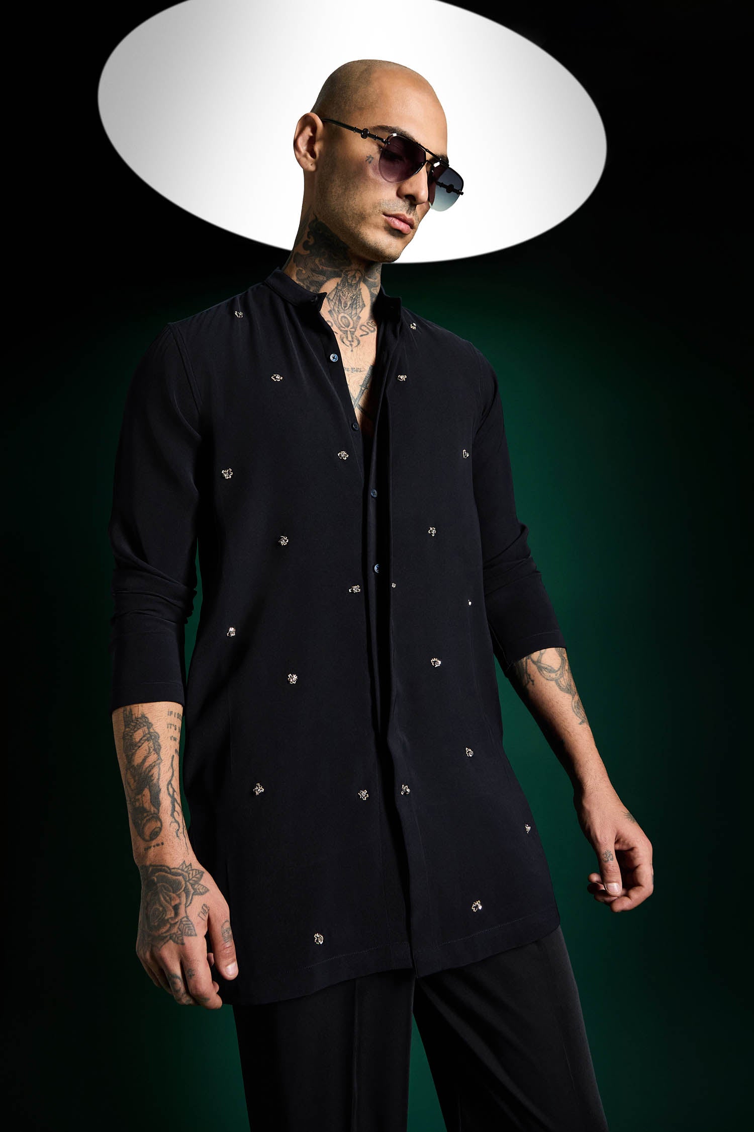 Timber Hand Embroidered Designer Kurta Set - Navy