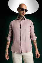Bird Irish Linen Shirt - Dusky Pink