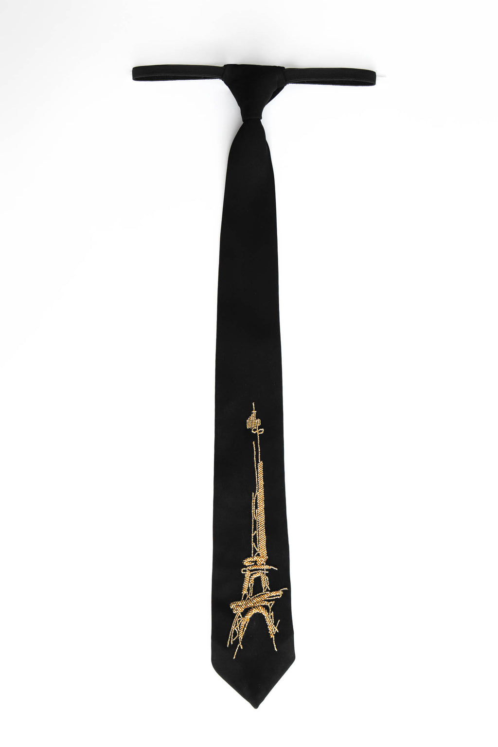 Eiffel Tower- Hand Embroidered Designer Tie