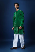 Bandhani Hand Embroidered Bundi Set - Green