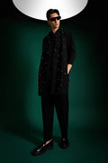 Flecked Hand Embroidered Designer Shawl Set With Kurta And Pant