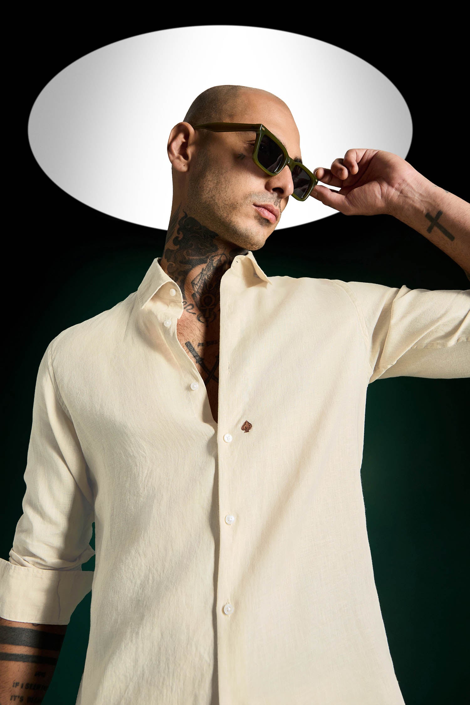 Ivory Spade Irish Linen Shirt - Ivory