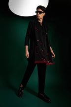 Speckled Birds Hand Embroidered Designer Shawl Set With Kurta And Pant