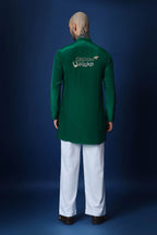 Groom Squad Hand Embroidered Kurta - Green