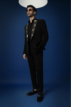 Nova Hand Embroidered Tuxedo - Black