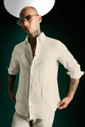Heart Irish Linen Shirt - Ivory