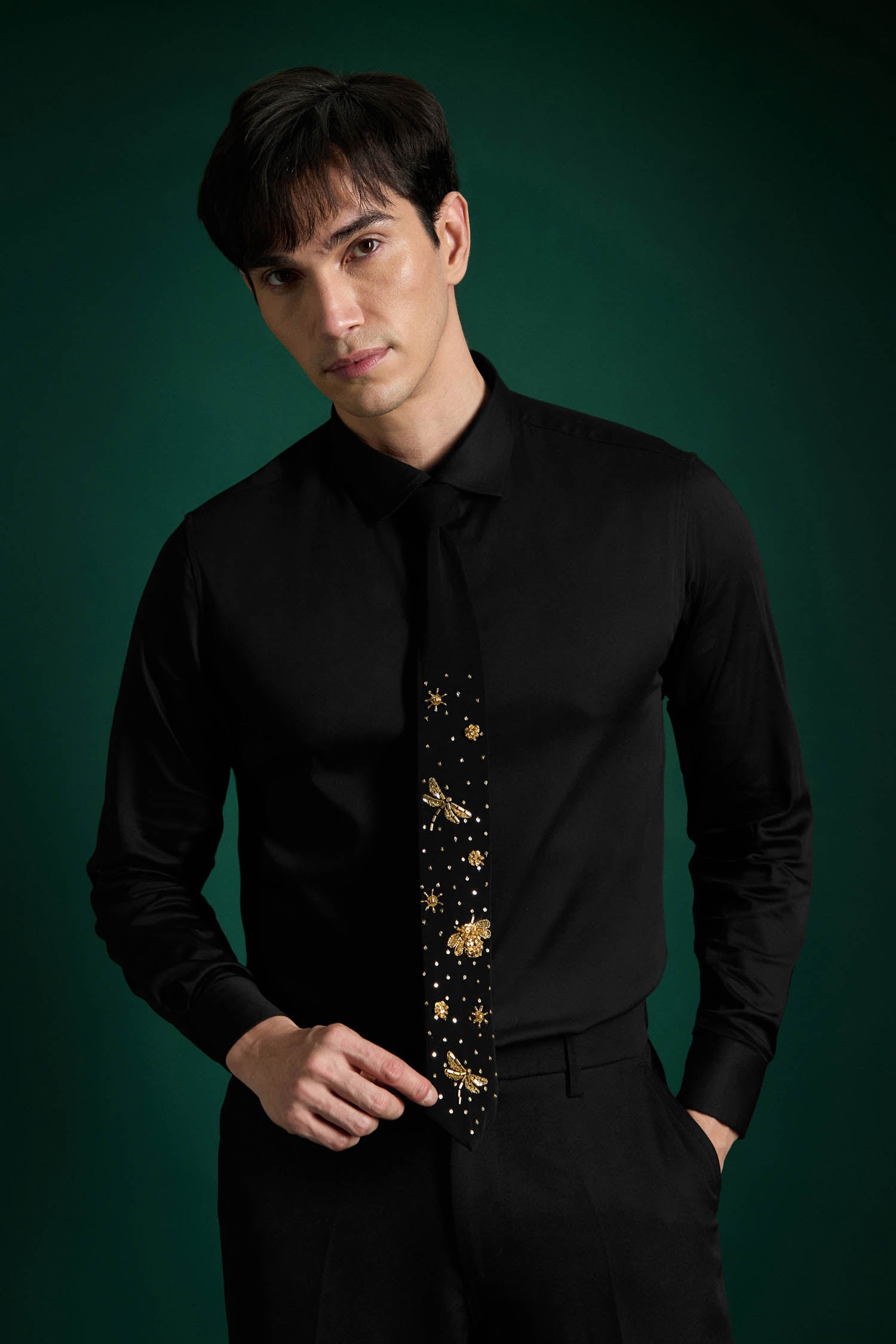 Worker Bees- Hand Embroidered Designer Tie