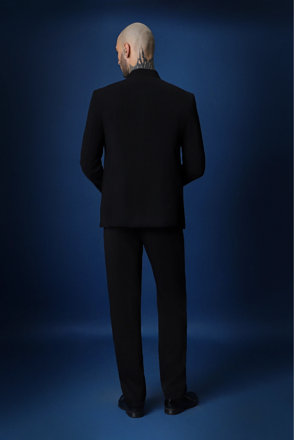 Drizzle Metal  Hand Embroidered Bandhgala - Black