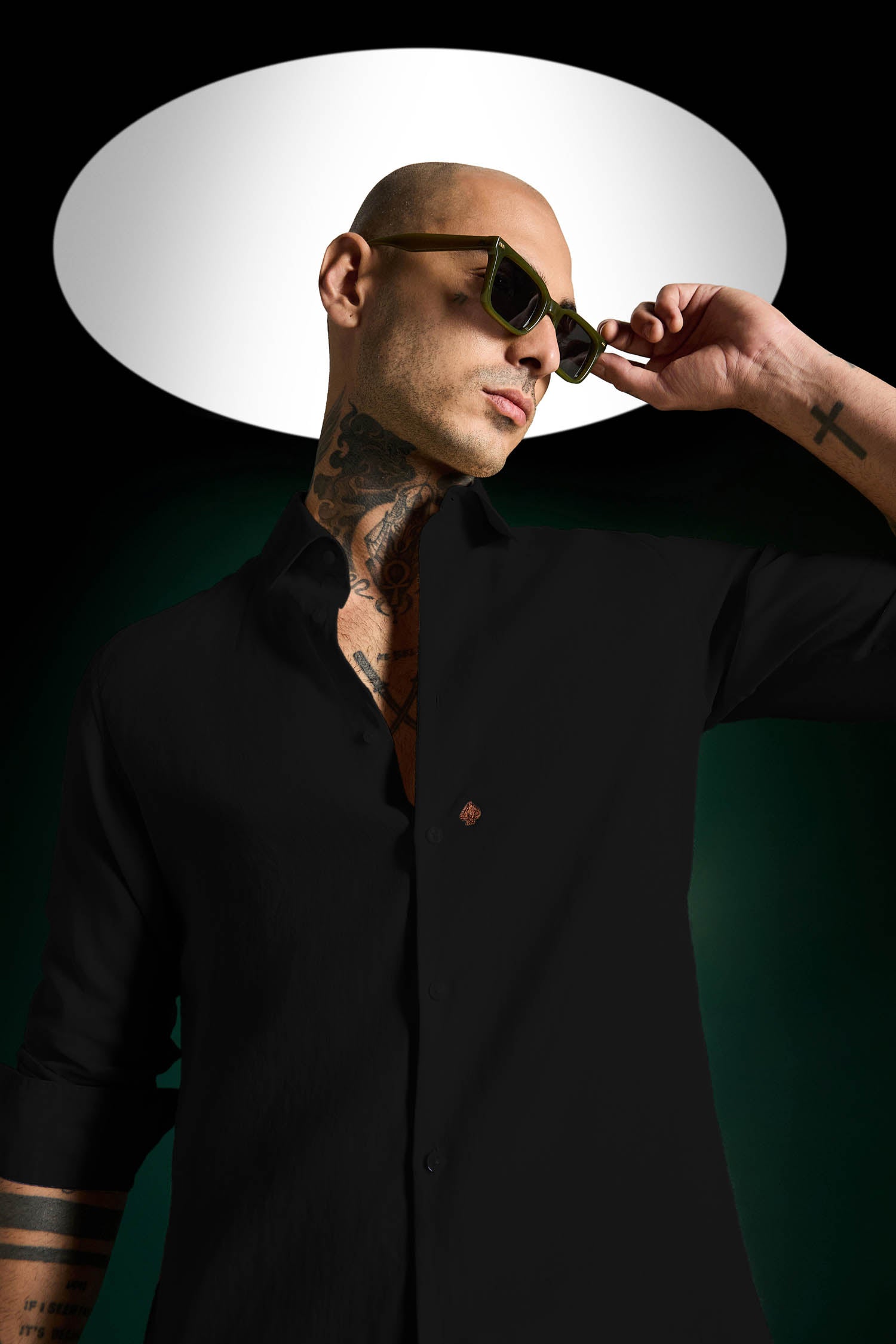 Brown Spade Irish Linen Shirt - Black