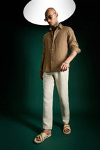 Bird Irish Linen Shirt - Cocoa Brown