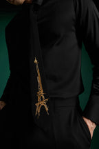 Eiffel Tower- Hand Embroidered Designer Tie