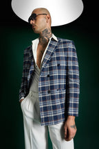 The Board Room Blazer Plaid Checks - Navy