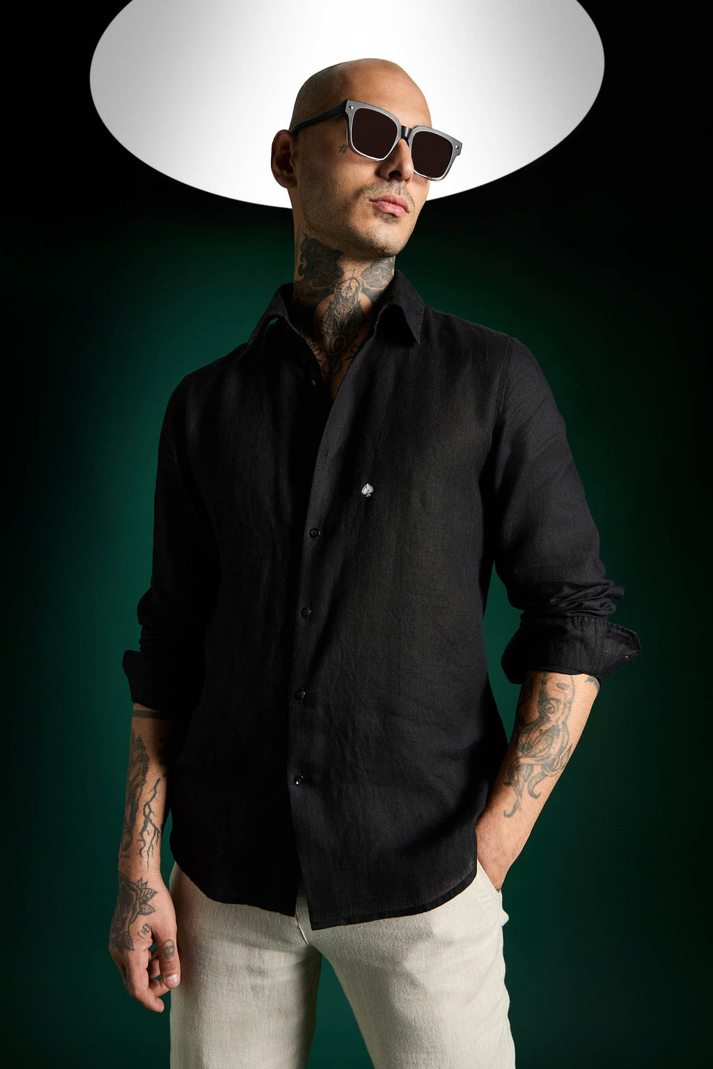 Spade Irish Linen Shirt - Black