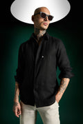 Spade Irish Linen Shirt - Black