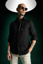Spade Irish Linen Shirt - Black