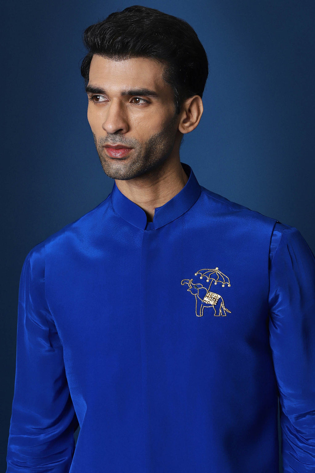 Gaj Bundi Kurta - Royal Blue