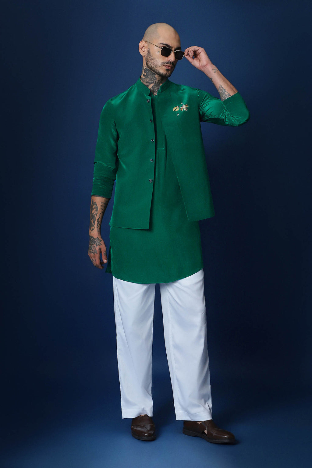 Bee Kiss Bundi Kurta - Green