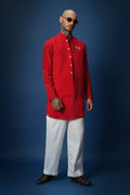 Bee Kiss Red Bundi Kurta