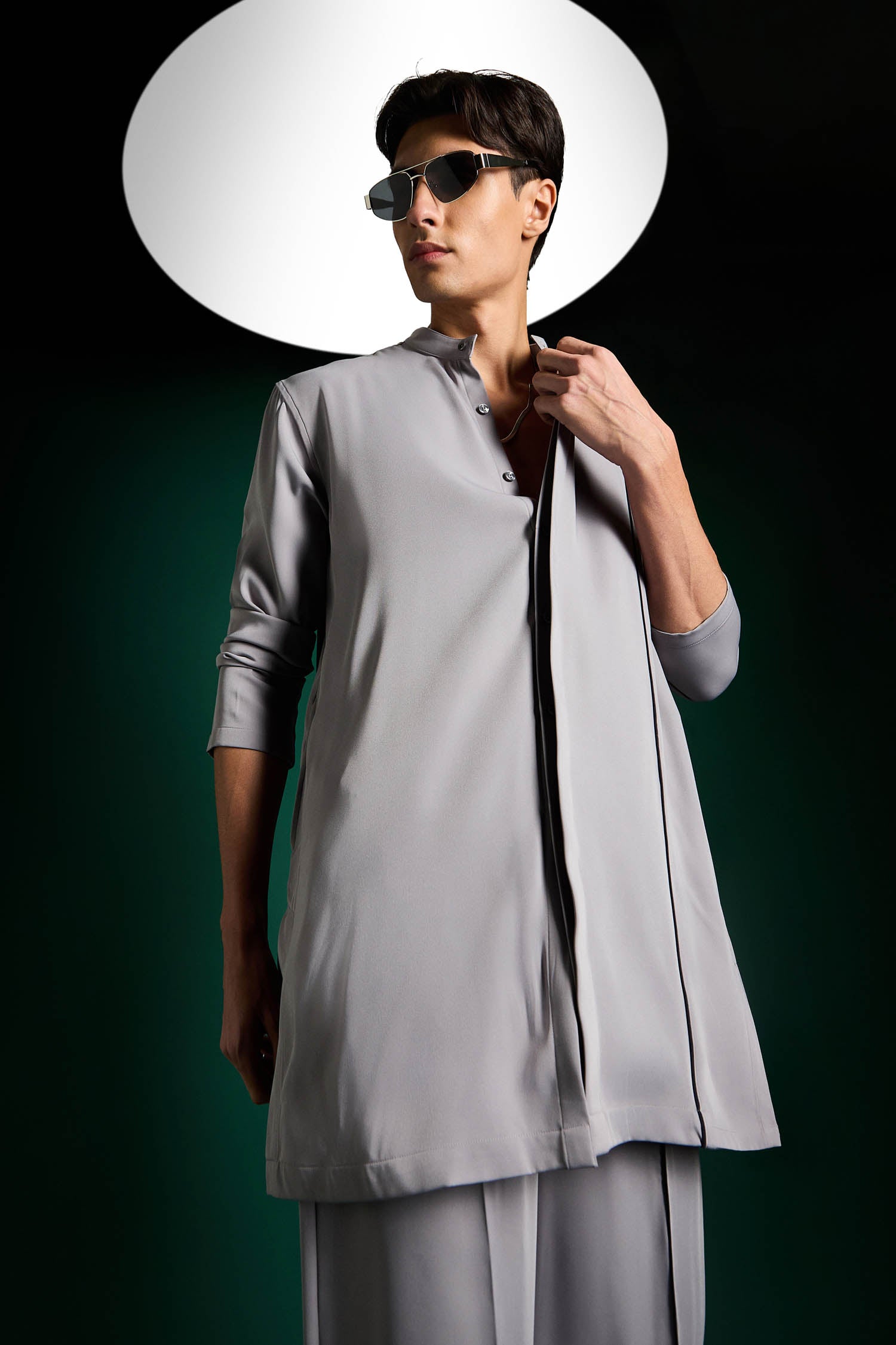 Echelon Designer Kurta Set - Cool Grey