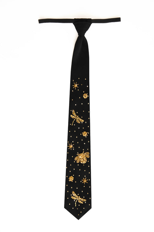 Worker Bees- Hand Embroidered Designer Tie