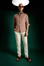 Irish Linen Shirt - Mocha Brown