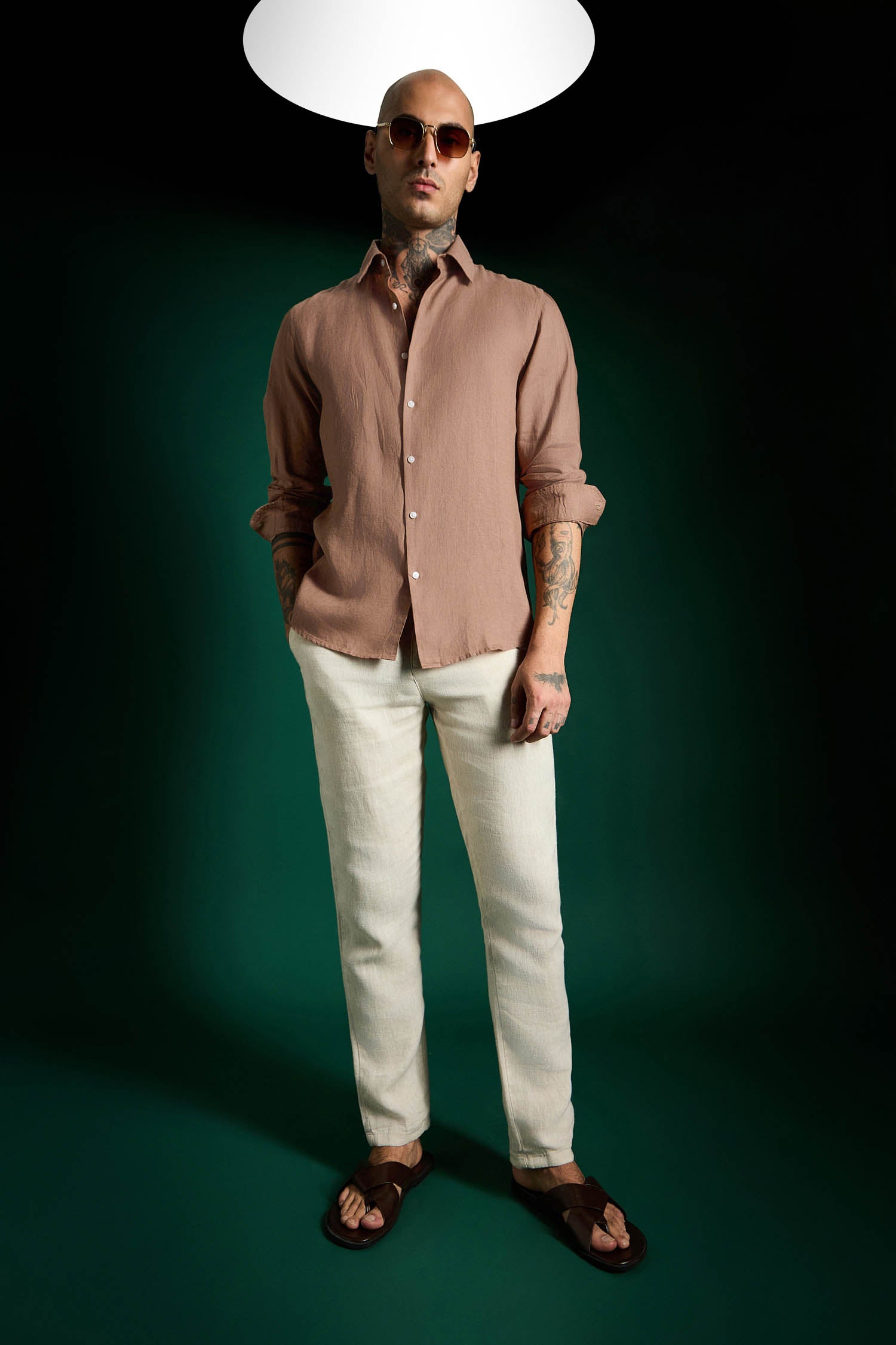 Irish Linen Shirt - Mocha Brown