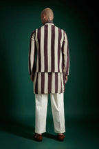 Crest Hand Embroidered Designer Kurta Bundi Set - Wine