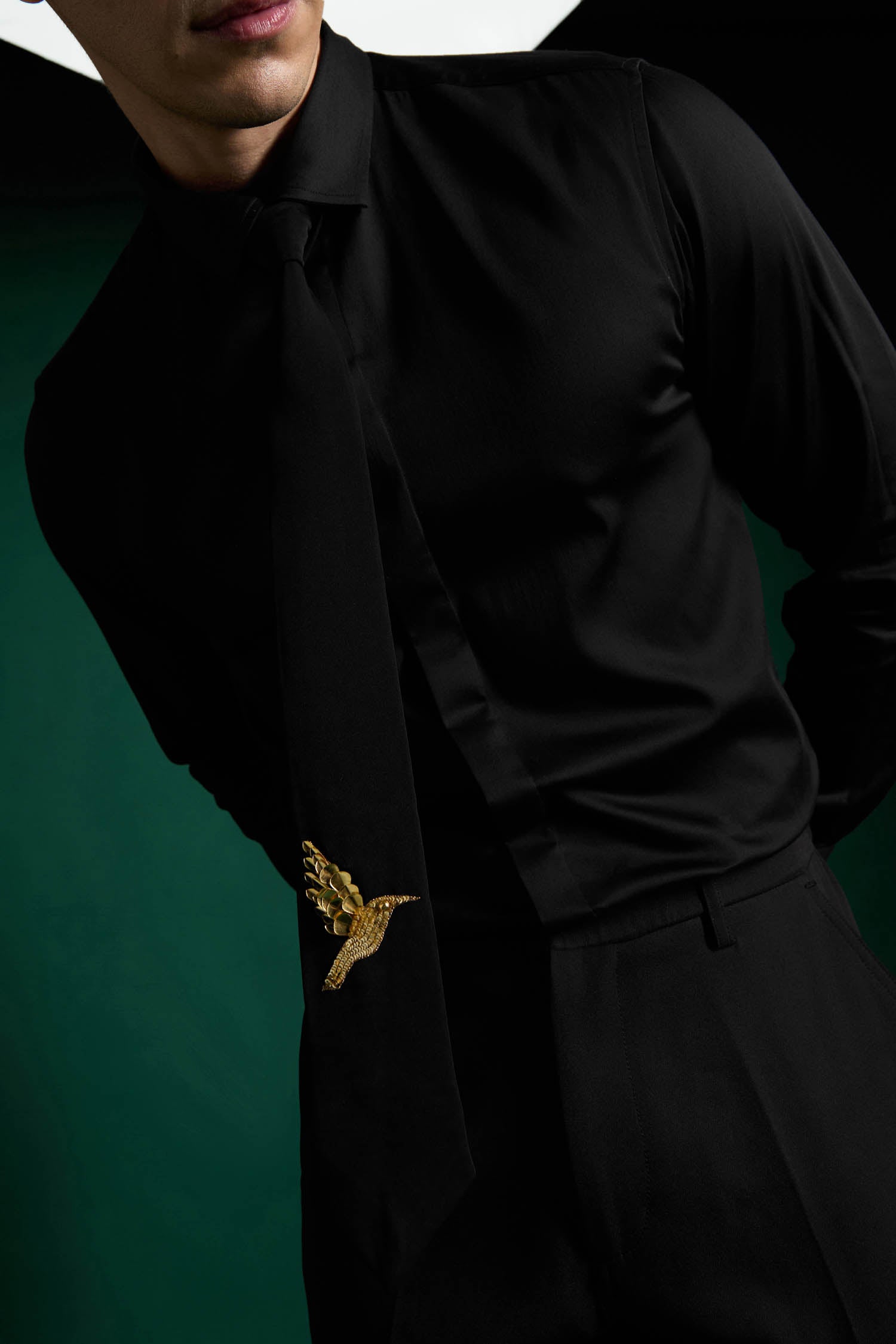 Birdie- Hand Embroidered Designer Tie