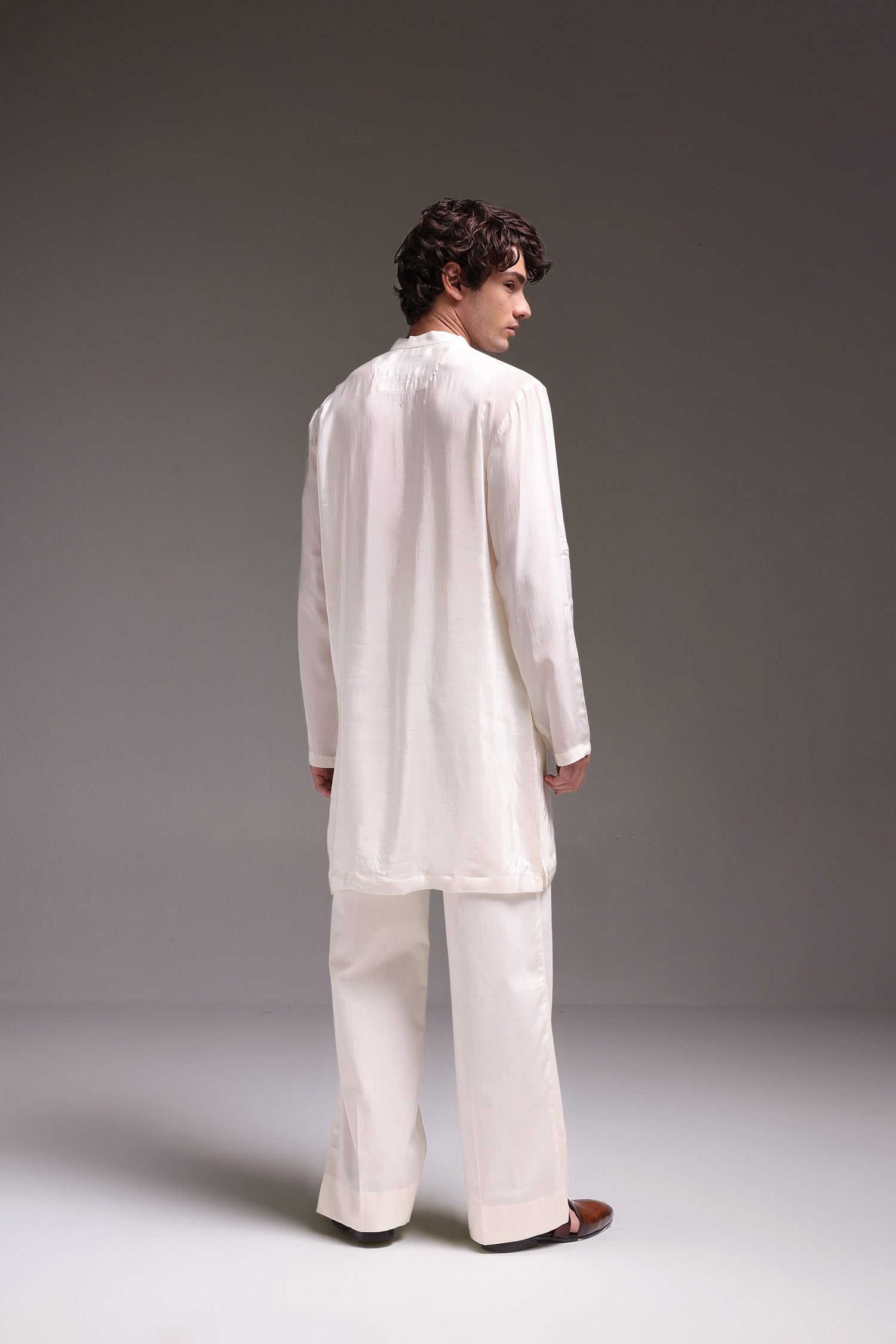 Mallow(Flower) - Hand Embroidered Designer Kurta