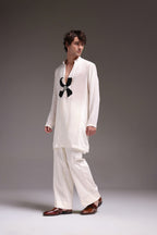 Mallow(Flower) - Hand Embroidered Designer Kurta