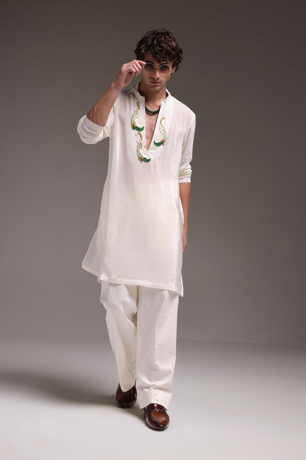 Ambi (Pasiley) - Hand Embroidered Designer Kurta