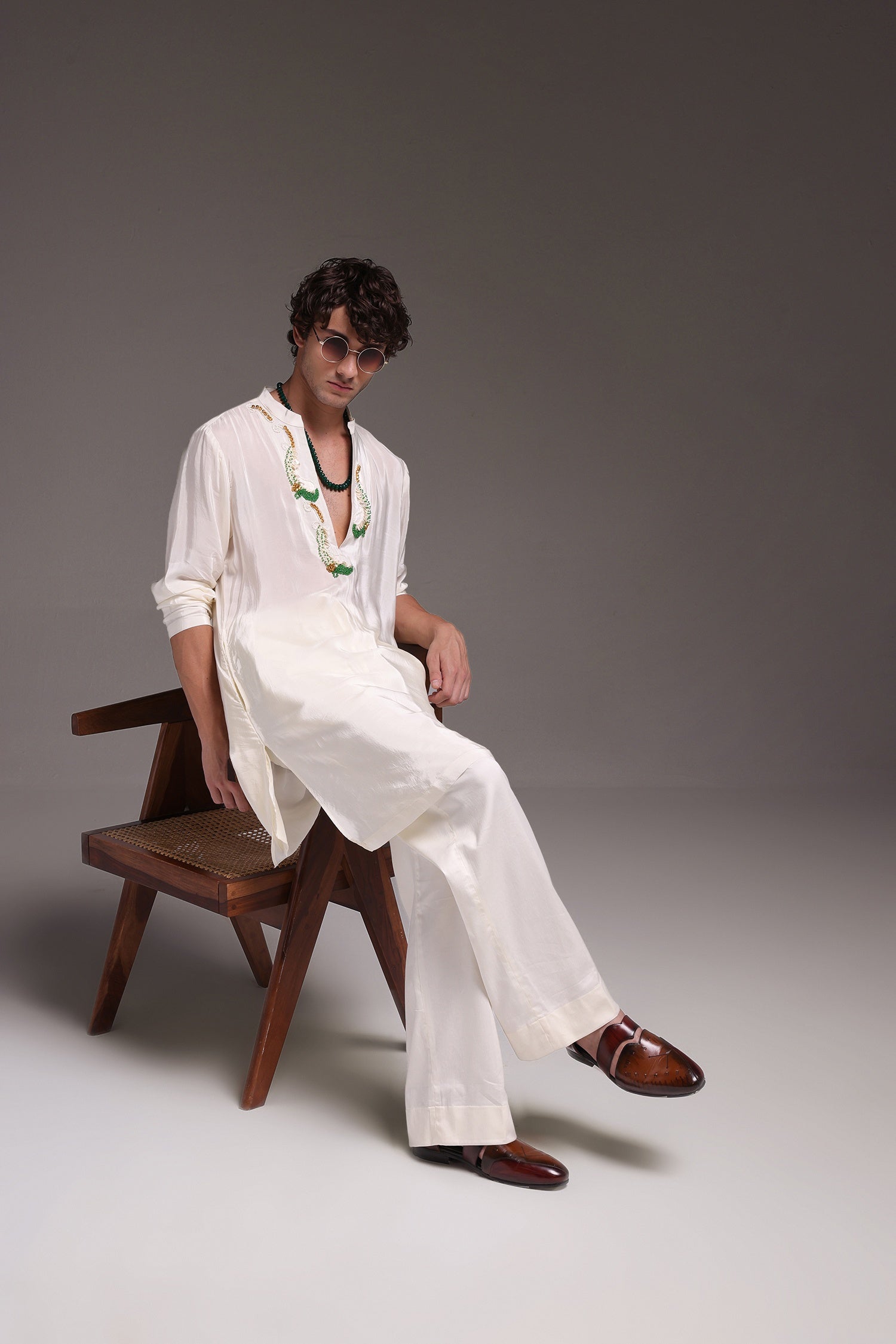 Ambi (Pasiley) - Hand Embroidered Designer Kurta